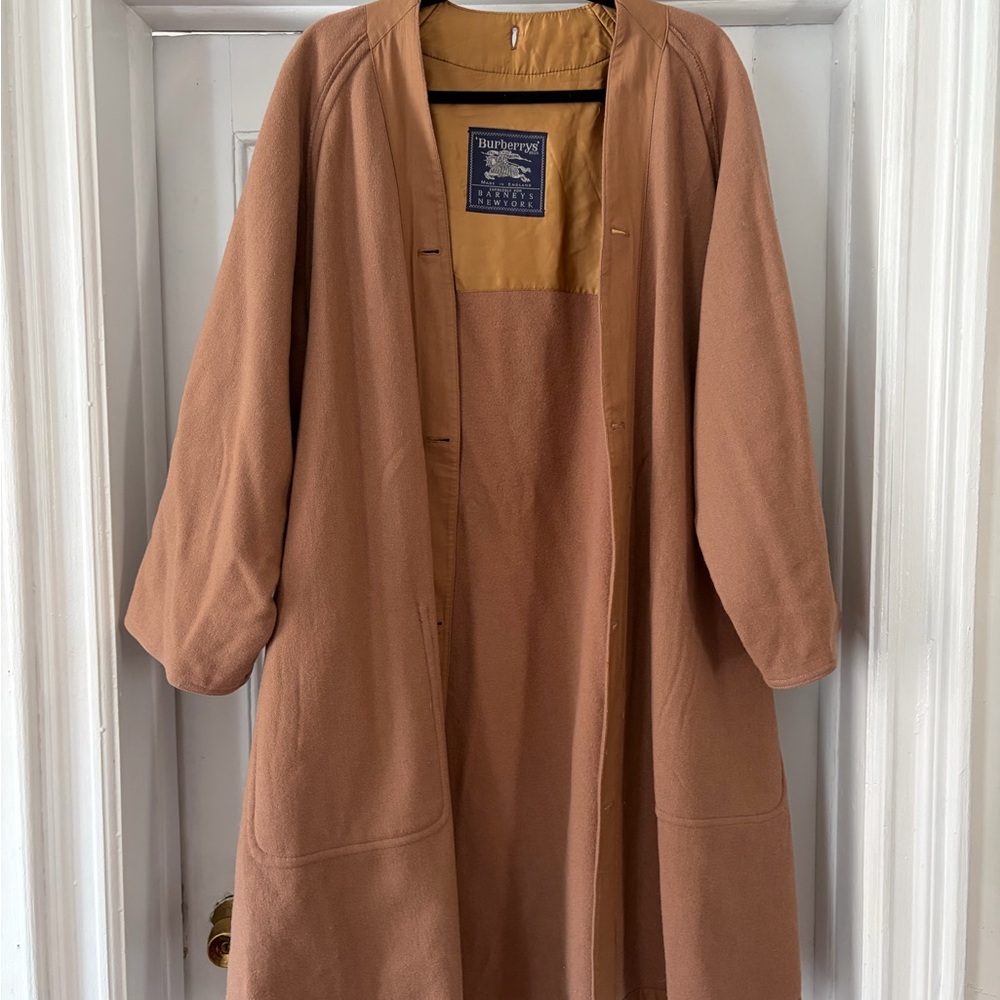 Burberry Camel/Tan Open Front Trench Coat